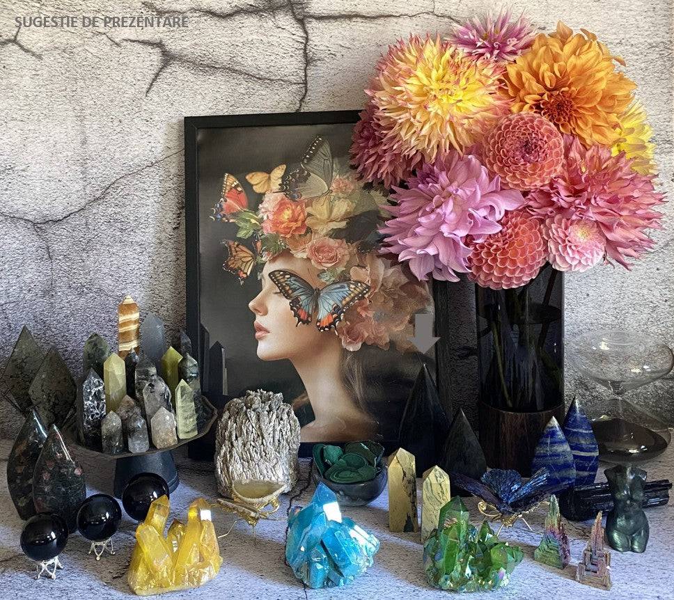 Sculptura din Obsidian Auriu 13.7cm piatră semiprețioasă naturală