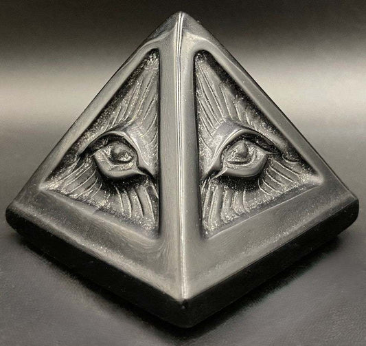 Piramidă din obsidian semiprețios natural 5.8 cm