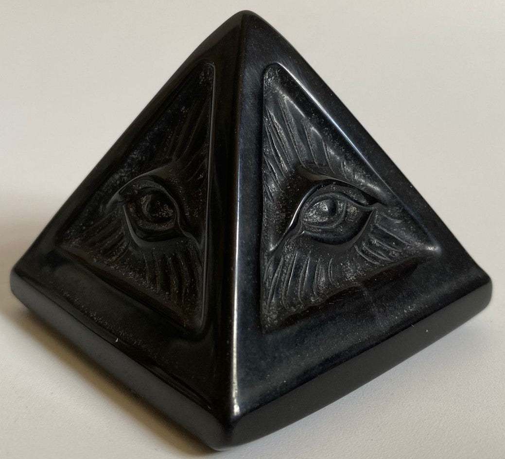 Piramidă din Obsidian de 5.8 cm, piatră semiprețioasă naturală
