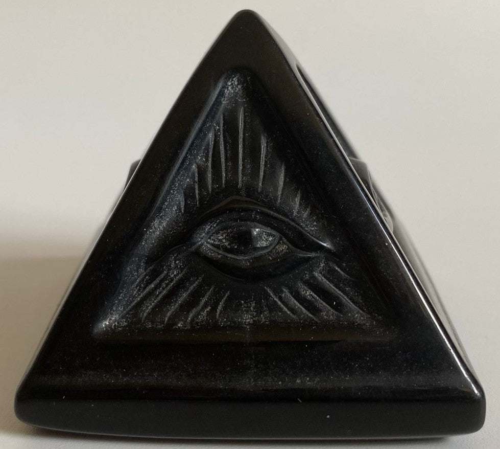 Piramidă din obsidian natural de 5.8cm, piatră semiprețioasă