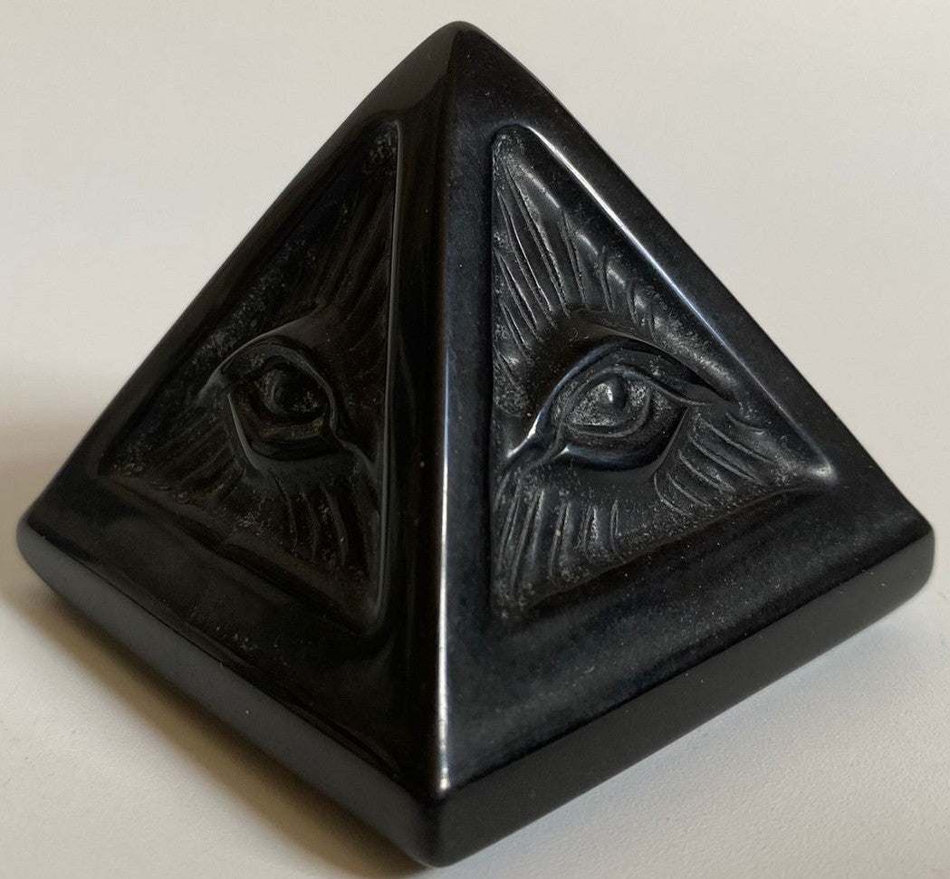 Piramidă din obsidian 5.8cm din pietre semiprețioase naturale