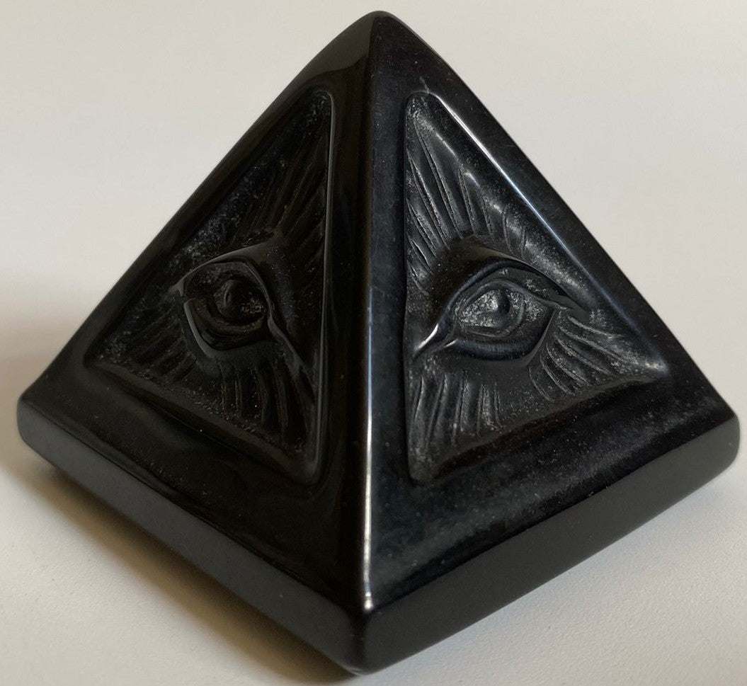 Piramidă din obsidian de 5.8 cm, piatră semiprețioasă naturală