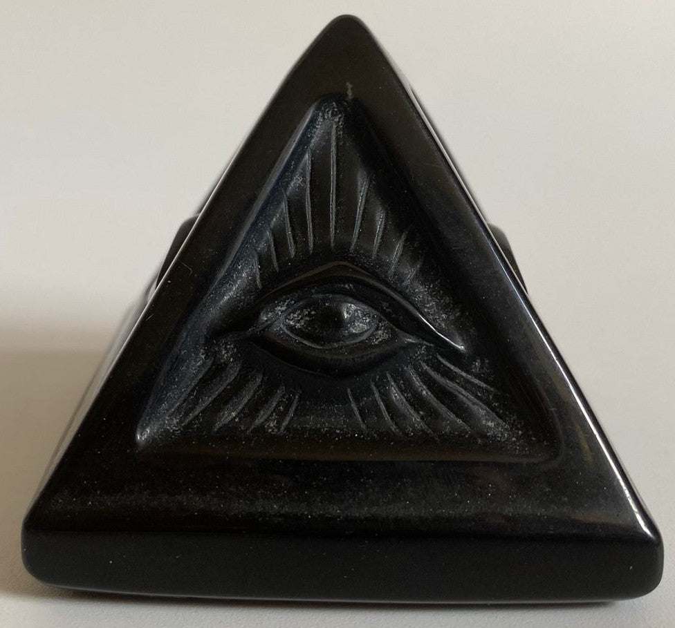 Piramidă din Obsidian natural de 5.8cm, piatră semiprețioasă