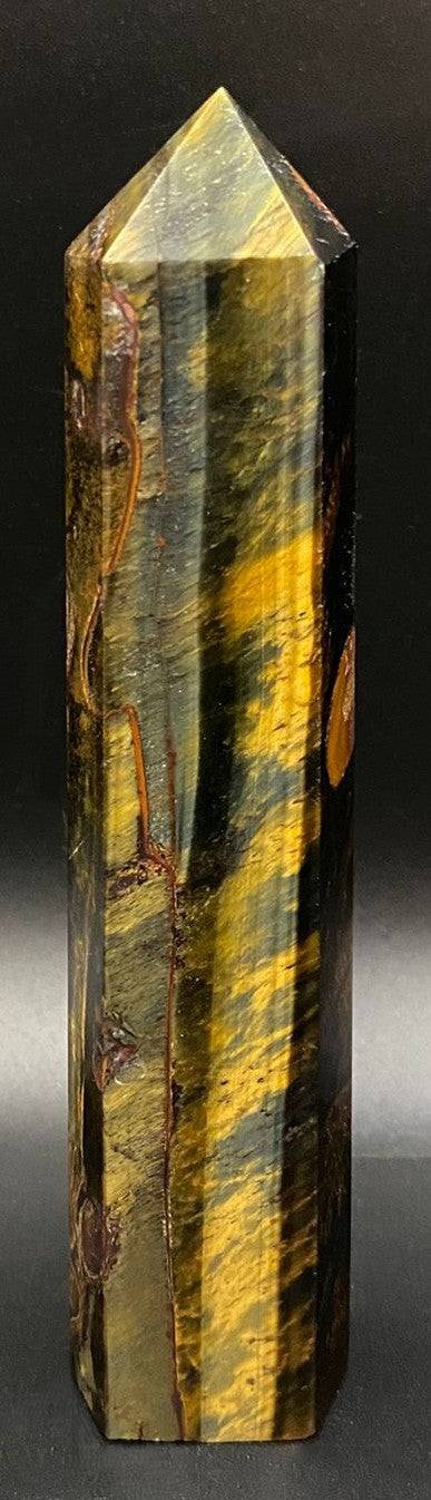 obelisc din ochi de tigru albastru natural de 12.7cm pentru colectie si decor