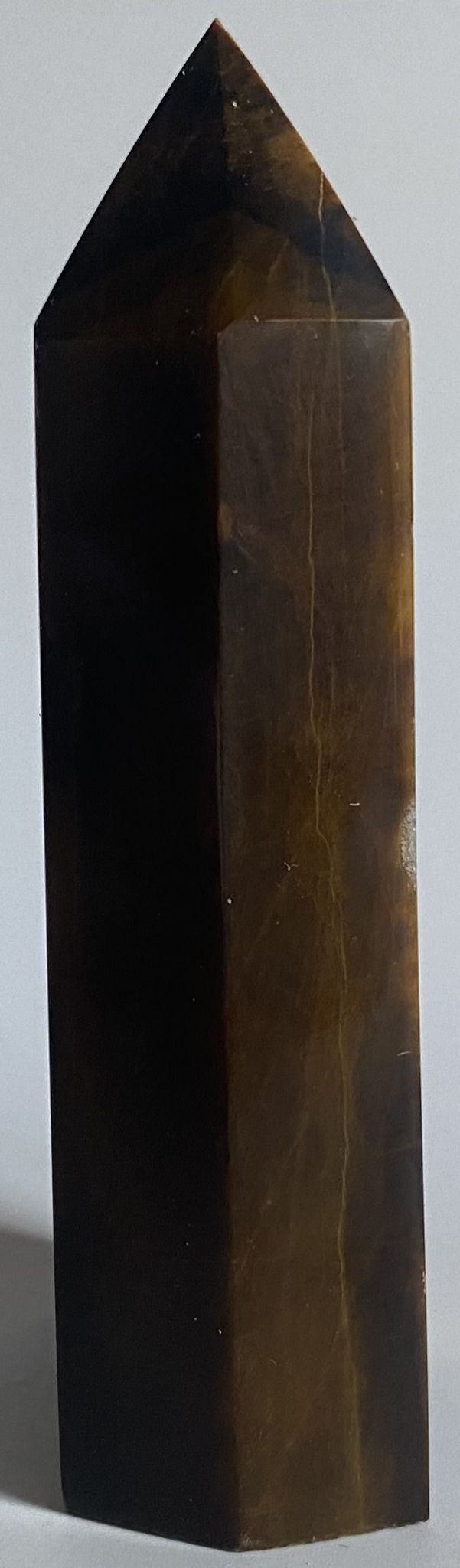 Ochi de Tigru Albastru - Obelisc 10.4cm - Decoratiune Piatra Semipretioasa