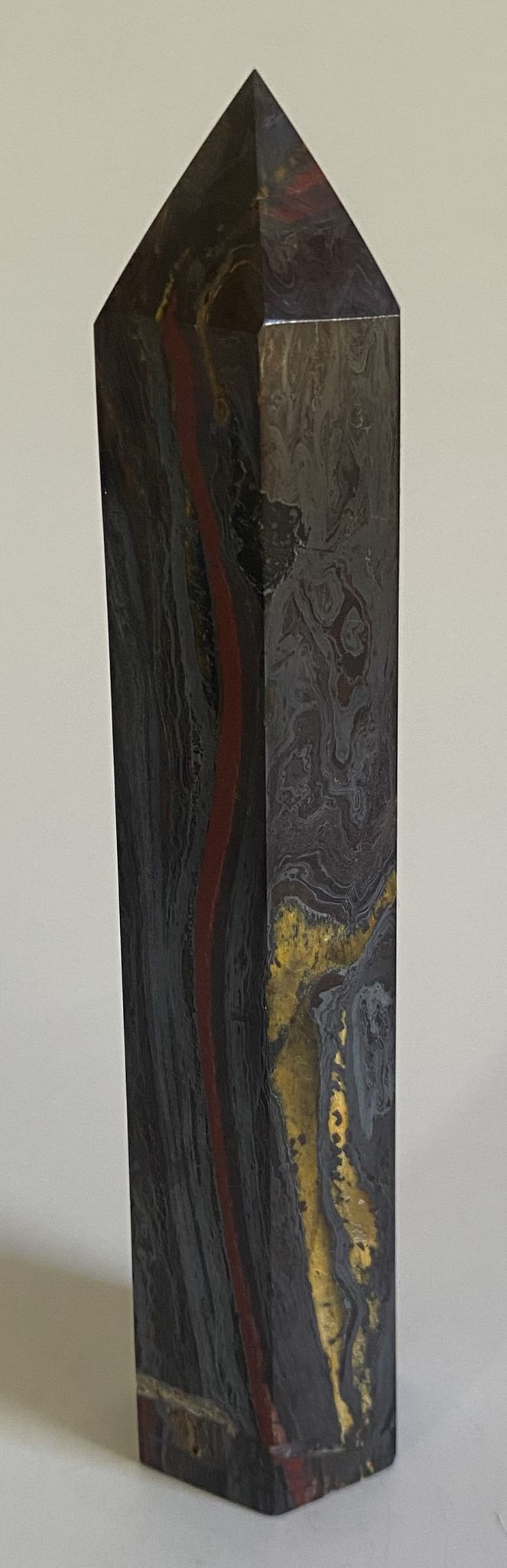 Ochi de Tigru cu Fier - Obelisc 12.9cm - Pietre Semipretioase Naturale