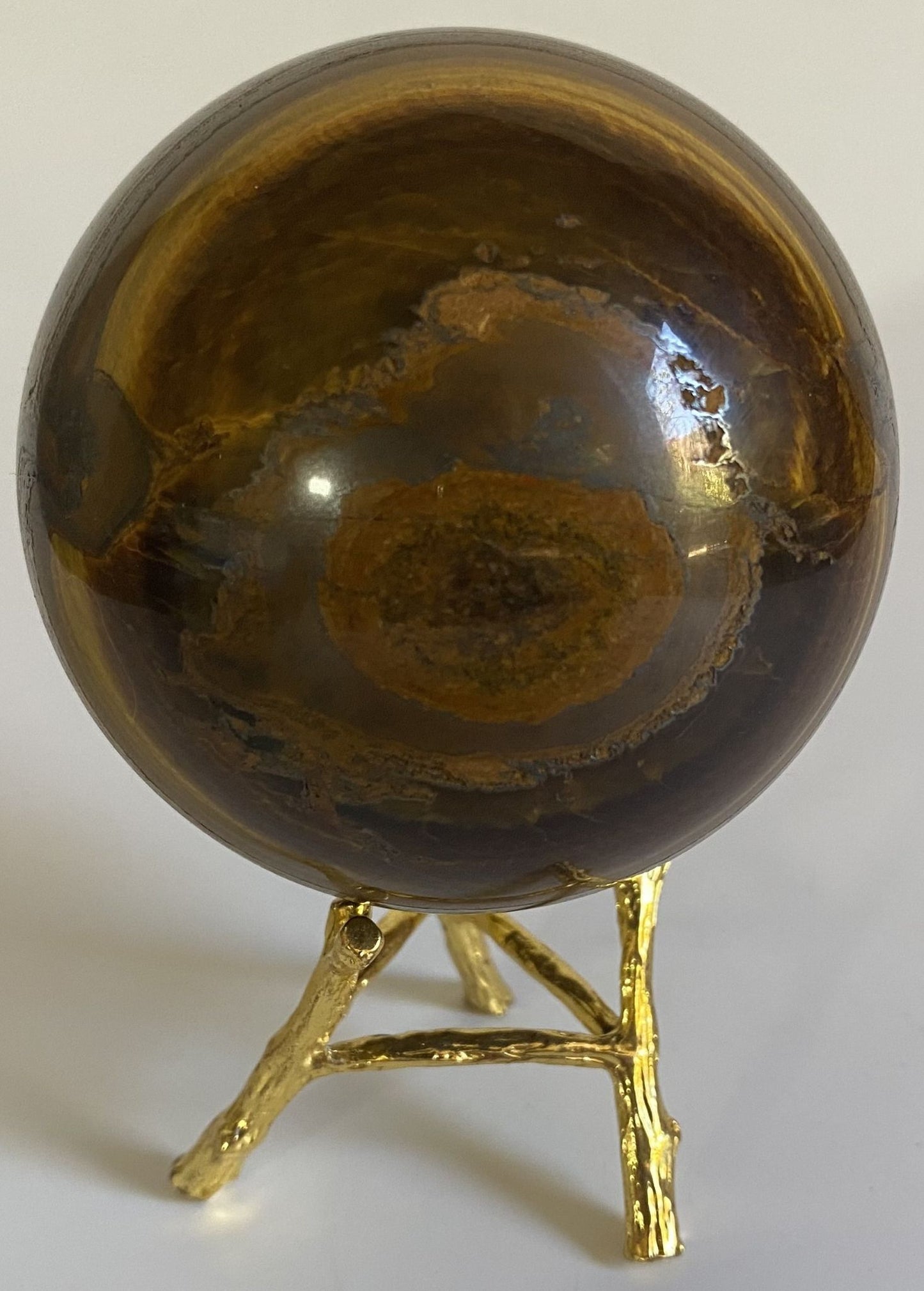 Ochi de Tigru cu Fier - Sfera 7.9cm - Decoratiune Piatra Semipretioasa