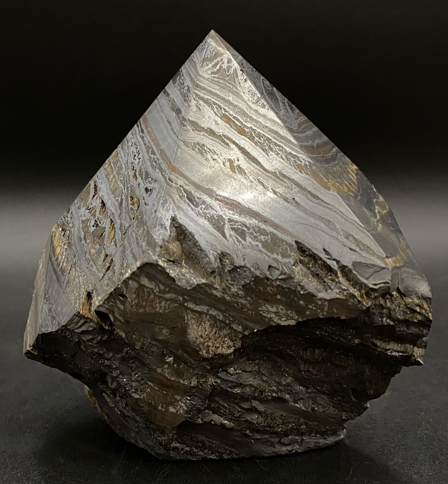 Ochi de Tigru cu Fier - Varf polisat piatra semipretioasa