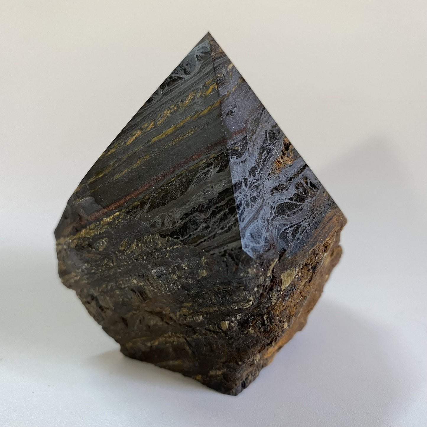 Ochi de Tigru cu Fier - Varf polisat piatra semipretioasa