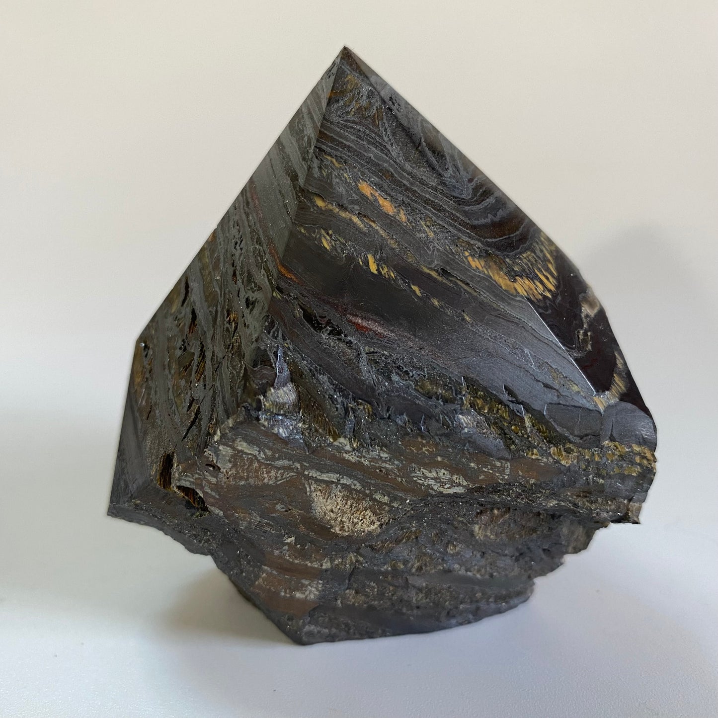 Ochi de Tigru cu Fier - Varf polisat piatra semipretioasa