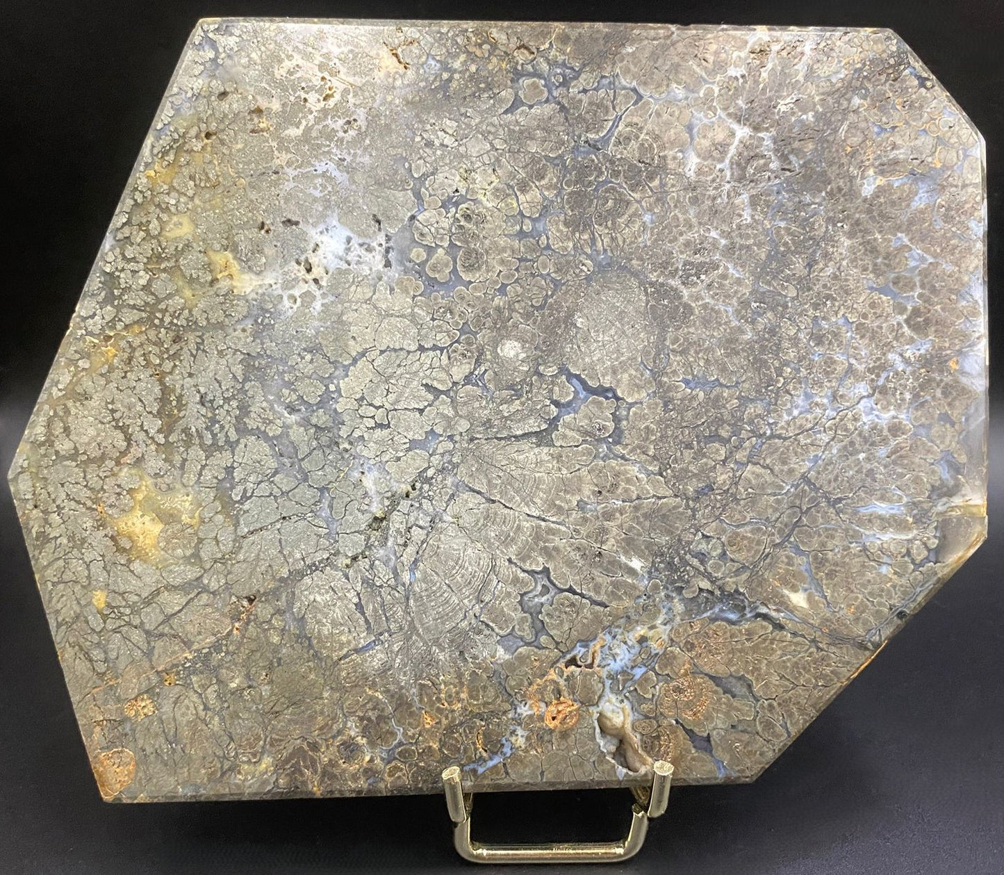 Pirita in Agat (Marcasit) - Felie 15.5cm - Pietre Semipretioase Naturale