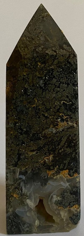 Pirita in Agat (Marcasit) - Obelisc 6.5cm - Pietre Semipretioase Naturale