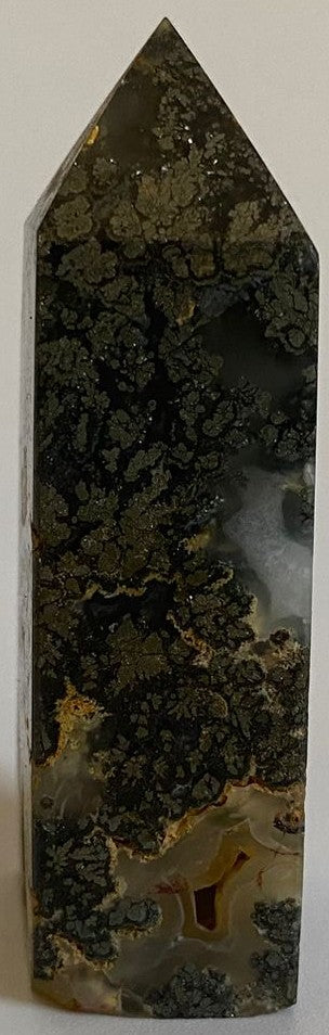 Pirita in Agat (Marcasit) - Obelisc 6.5cm - Pietre Semipretioase Naturale