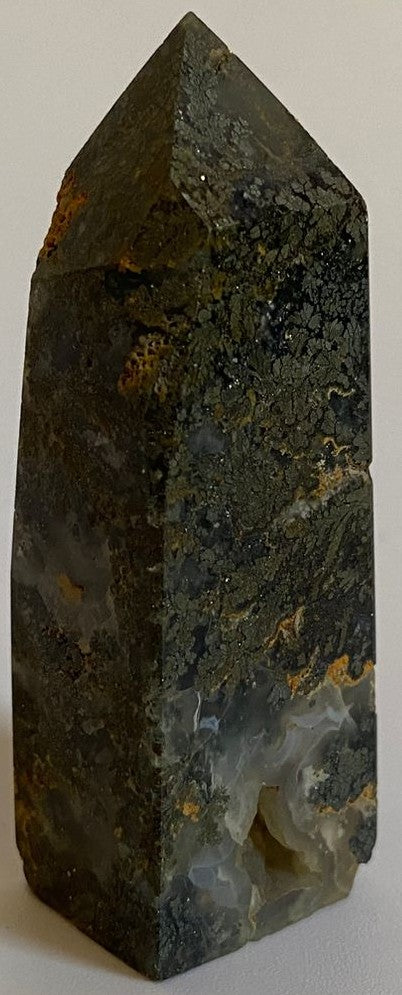 Pirita in Agat (Marcasit) - Obelisc 6.5cm - Pietre Semipretioase Naturale