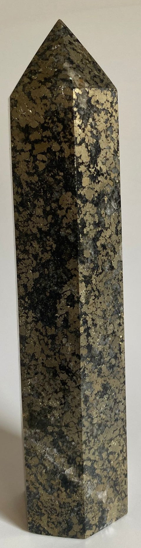 Obelisc natural din pirita, 17 cm, piatra semipretioasa