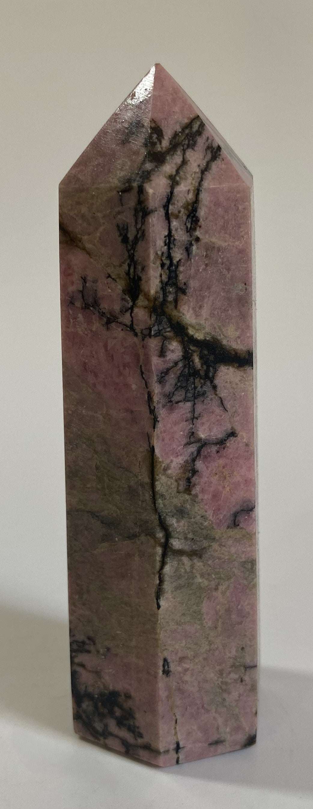 Rodonit obelisk polished semiprecious stone gemstone sculpture