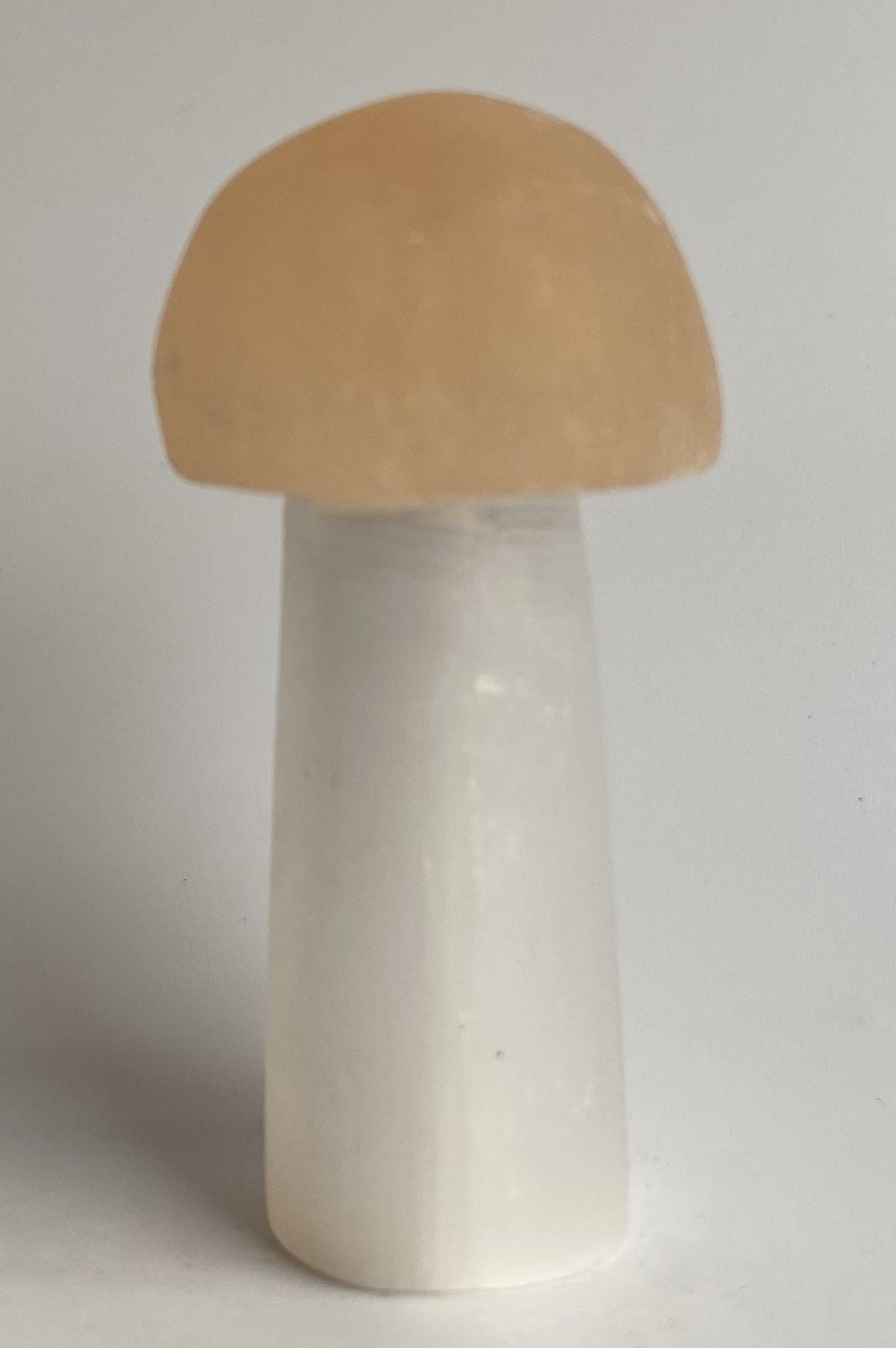 Ciuperca din cristal de selenit pe fundal alb