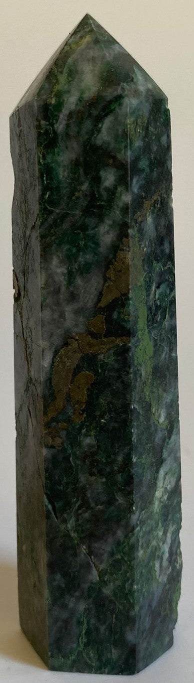 Obelisc Verdit-Cupru de 8.8 cm decorativ din piatra semipretioasa