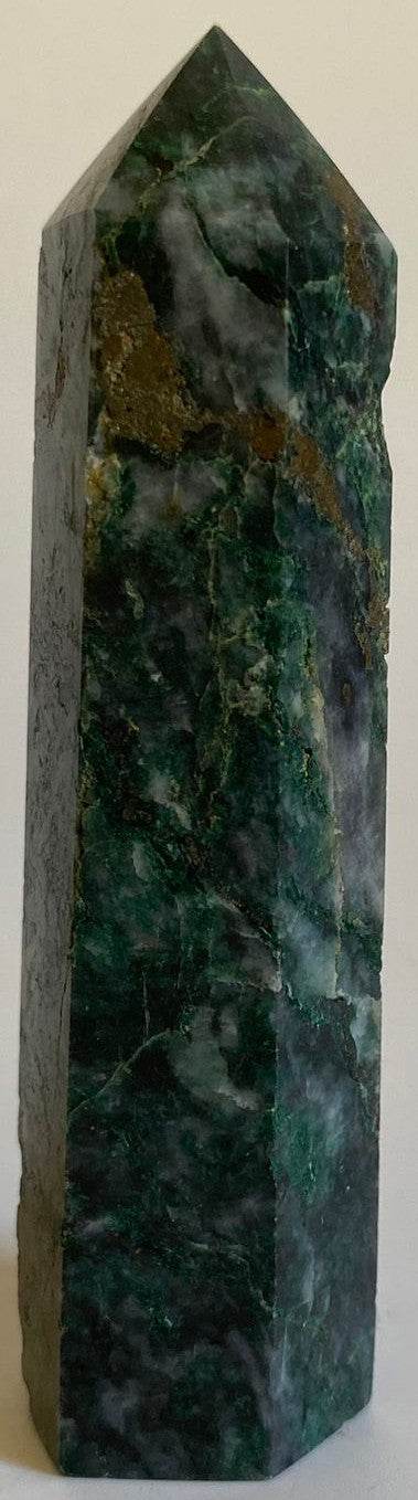 Obelisc de 8.8cm din Verdit-Cupru, decoratiune piatra semipretioasa